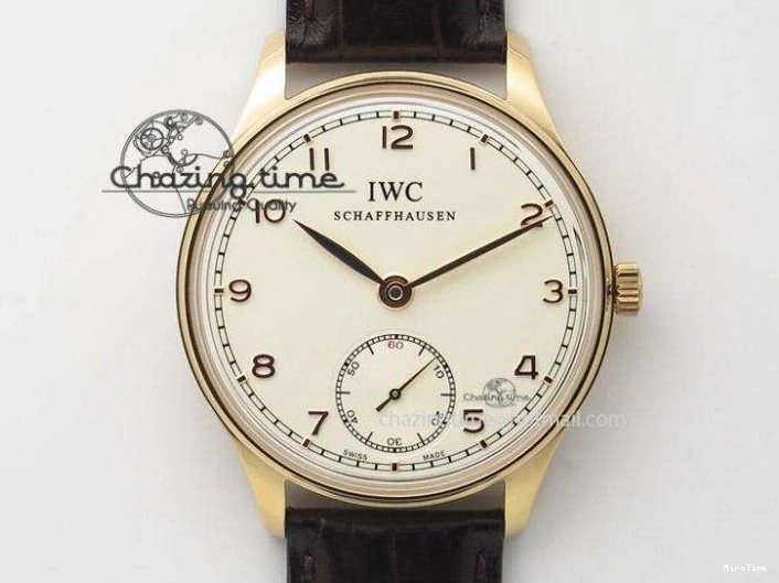 MIROTIME 0418 Portuguese Chrono RG IW371480 ZF 1:1 Best Edition White Dial On Brown Leather Strap A7750 V HighPerformance 7266